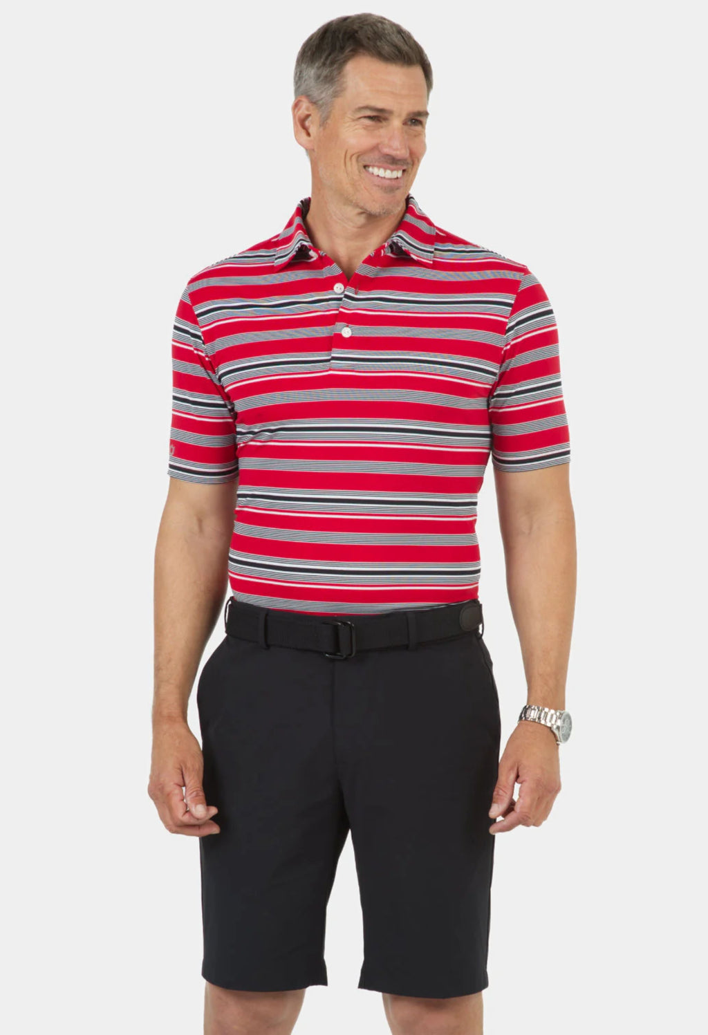 Coastal Yarndye Stripe Print Short Sleeve Polo – 94134 (Modern Fit)