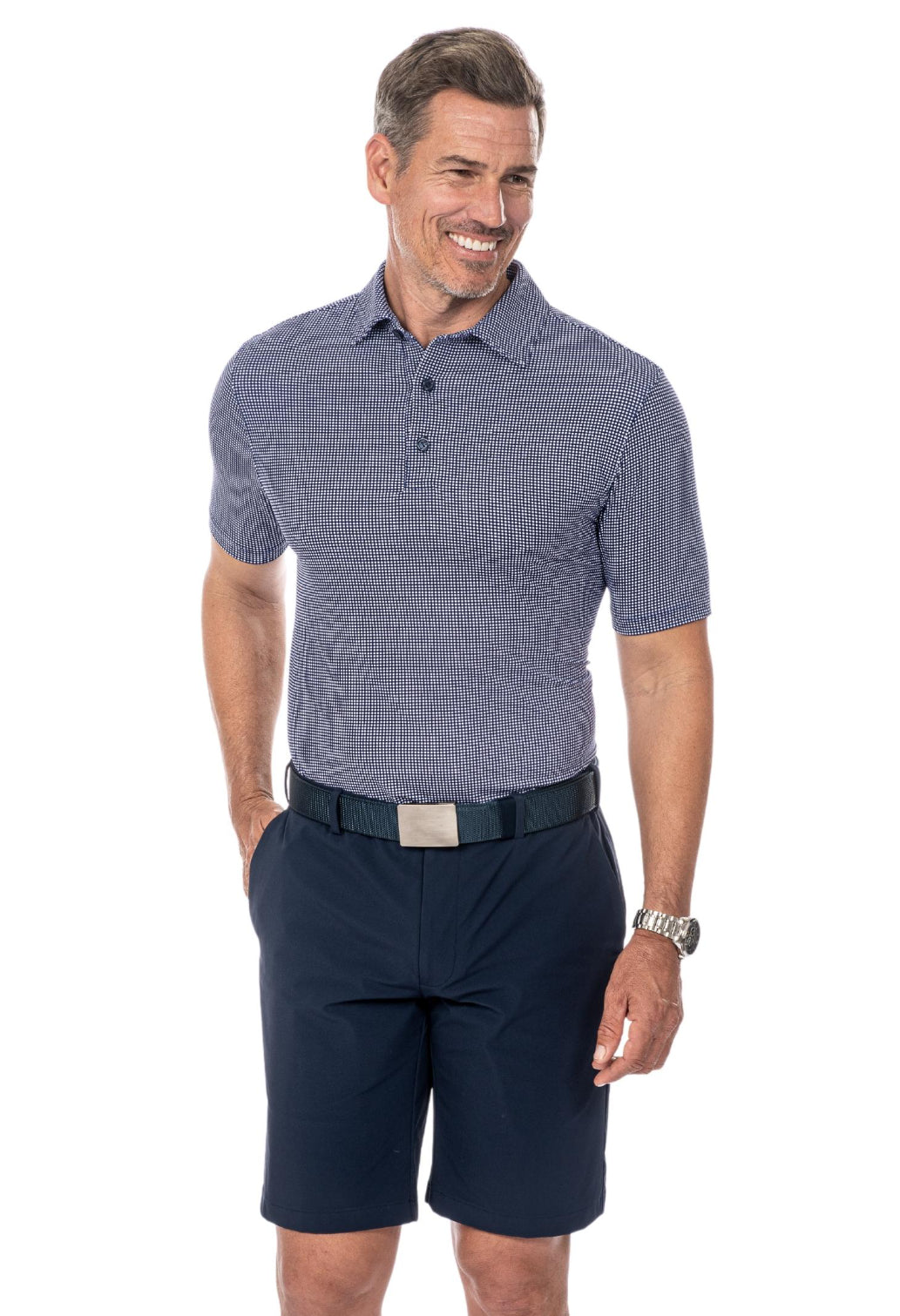 Mini Check Print Short Sleeve Polo – 94754 (Modern Fit)