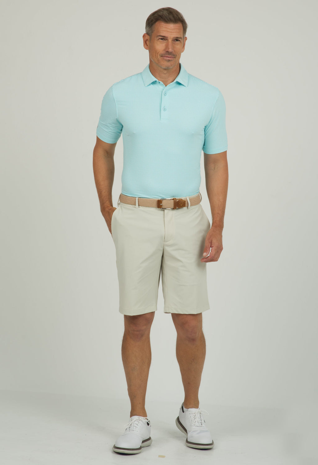 Mini Check Print Short Sleeve Polo – 94754 (Modern Fit)
