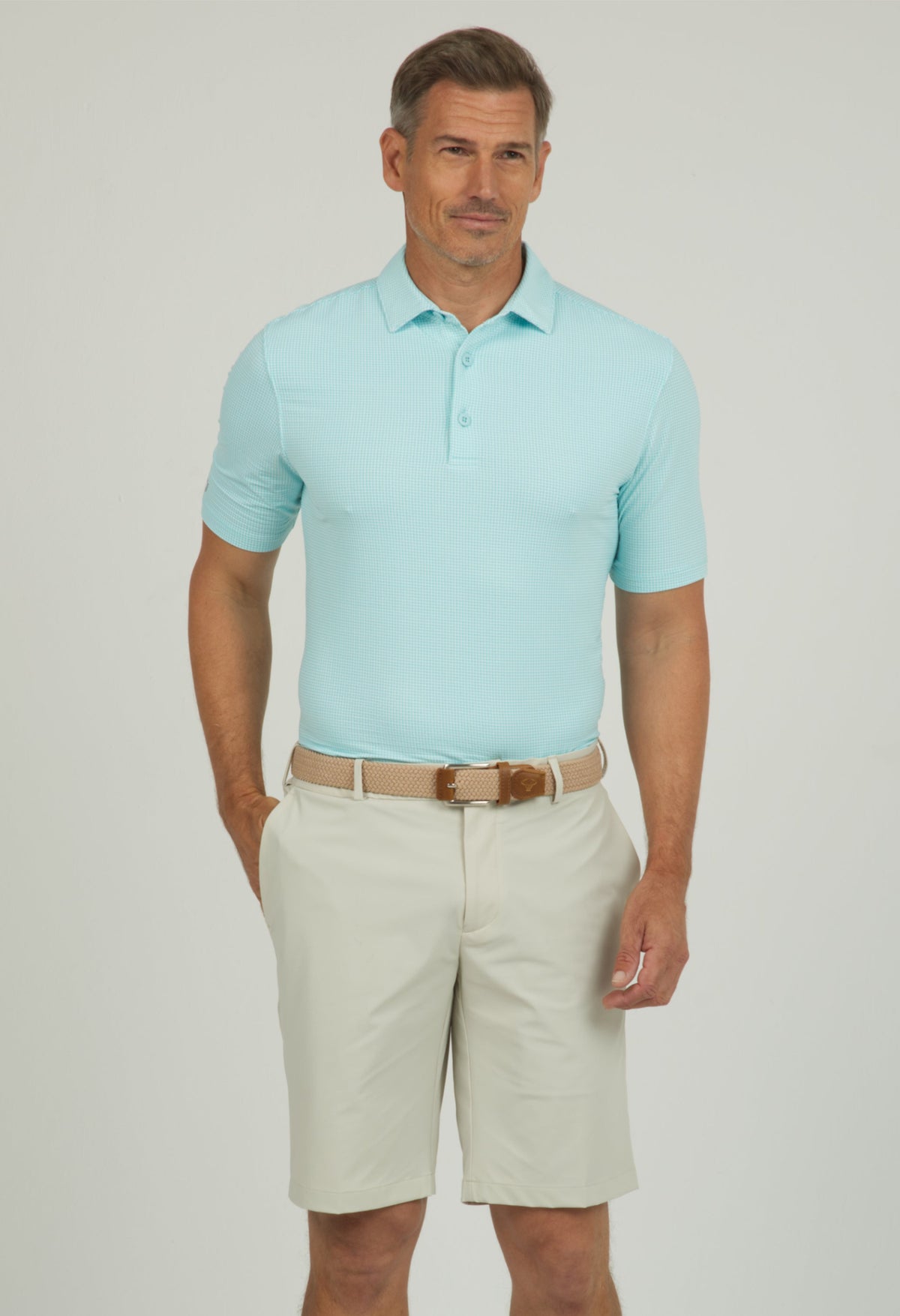 Mini Check Print Short Sleeve Polo – 94754 (Modern Fit)