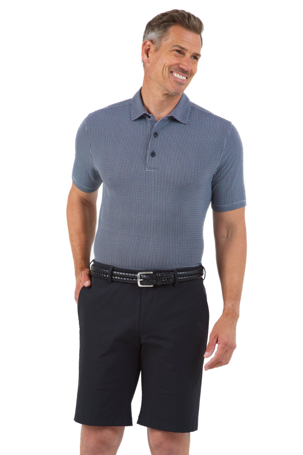 Mini Check Print Short Sleeve Polo – 94754 (Modern Fit)