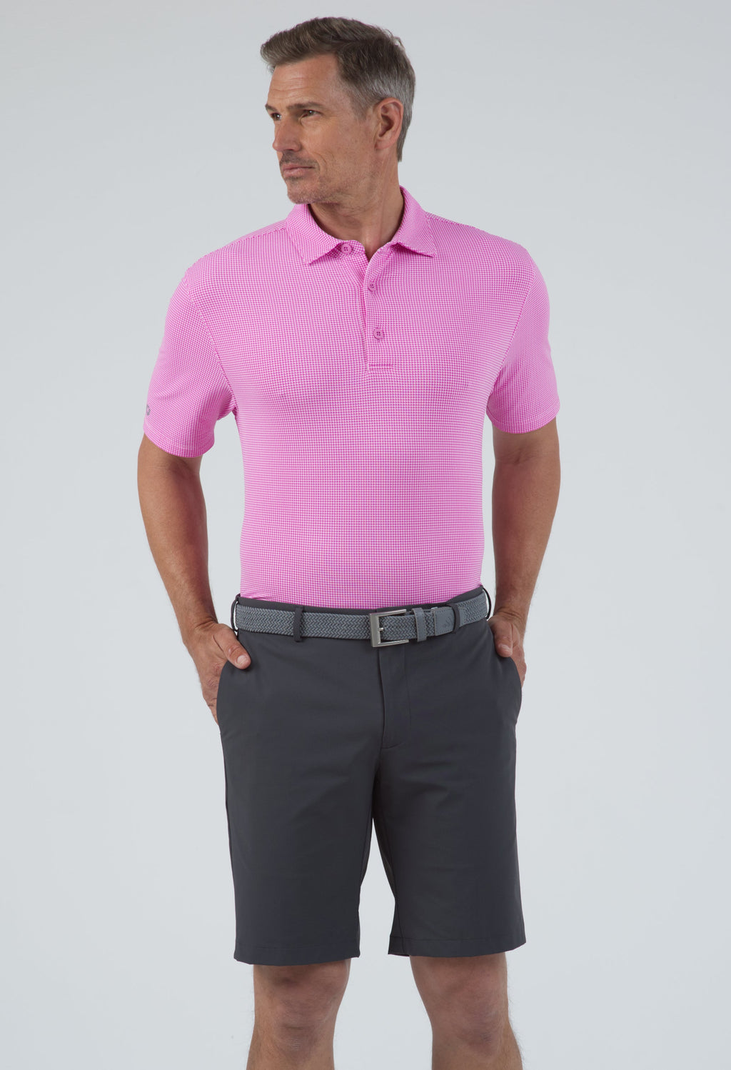 Mini Check Print Short Sleeve Polo – 94754 (Modern Fit)