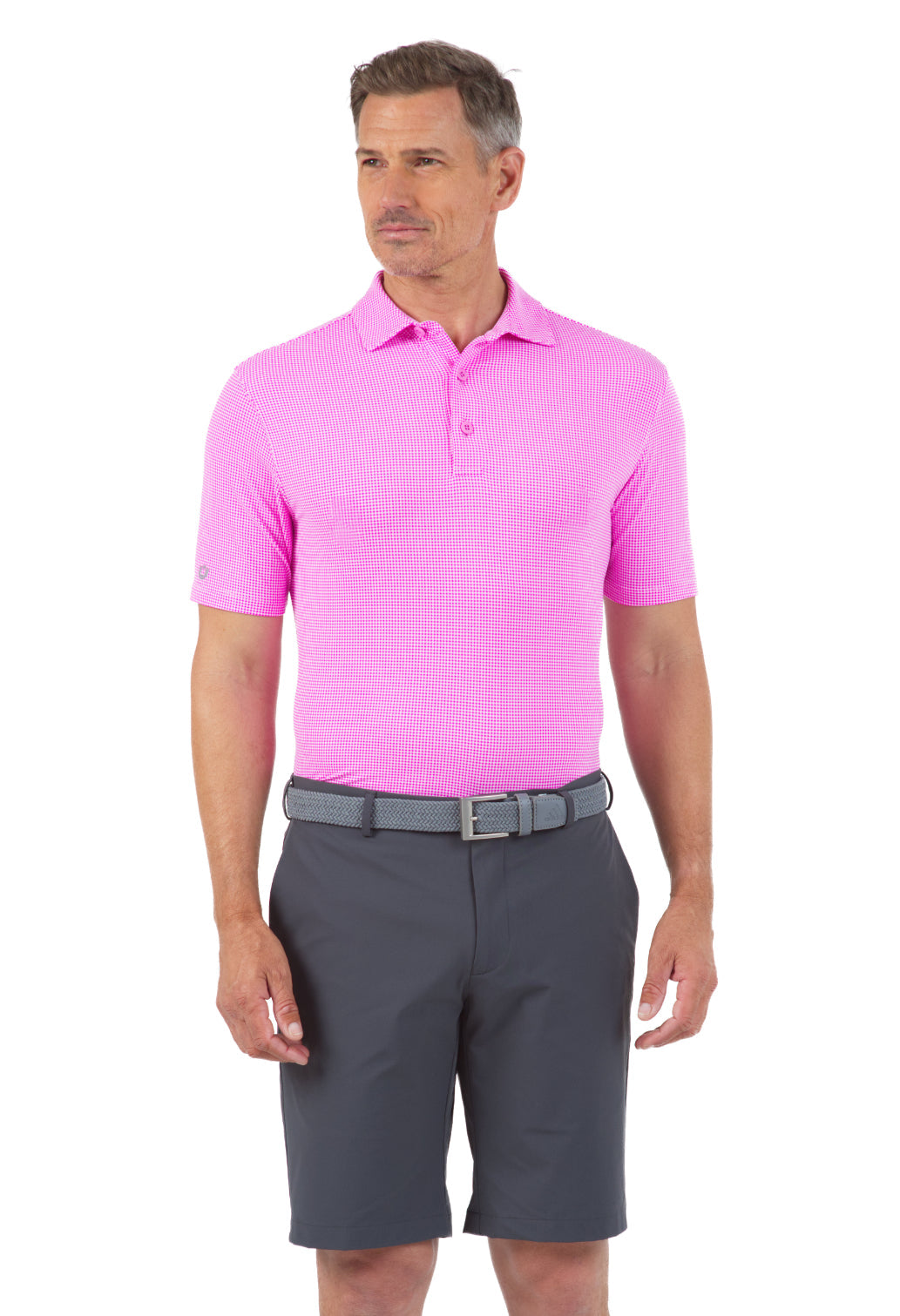 Mini Check Print Short Sleeve Polo – 94754 (Modern Fit)