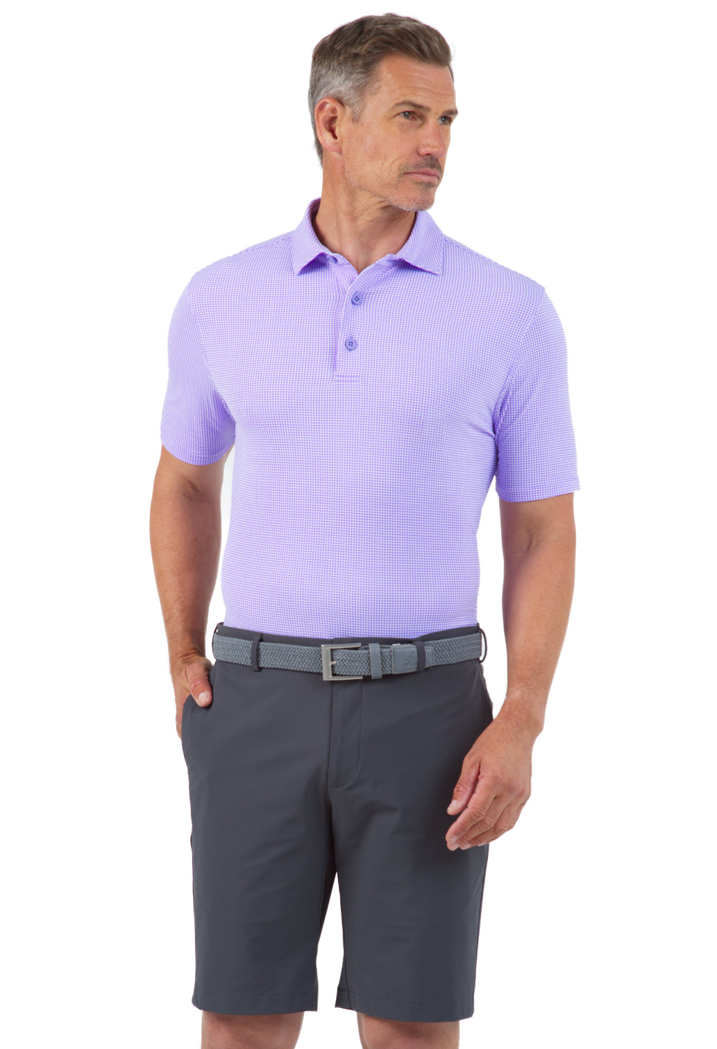 Mini Check Print Short Sleeve Polo – 94754 (Modern Fit)