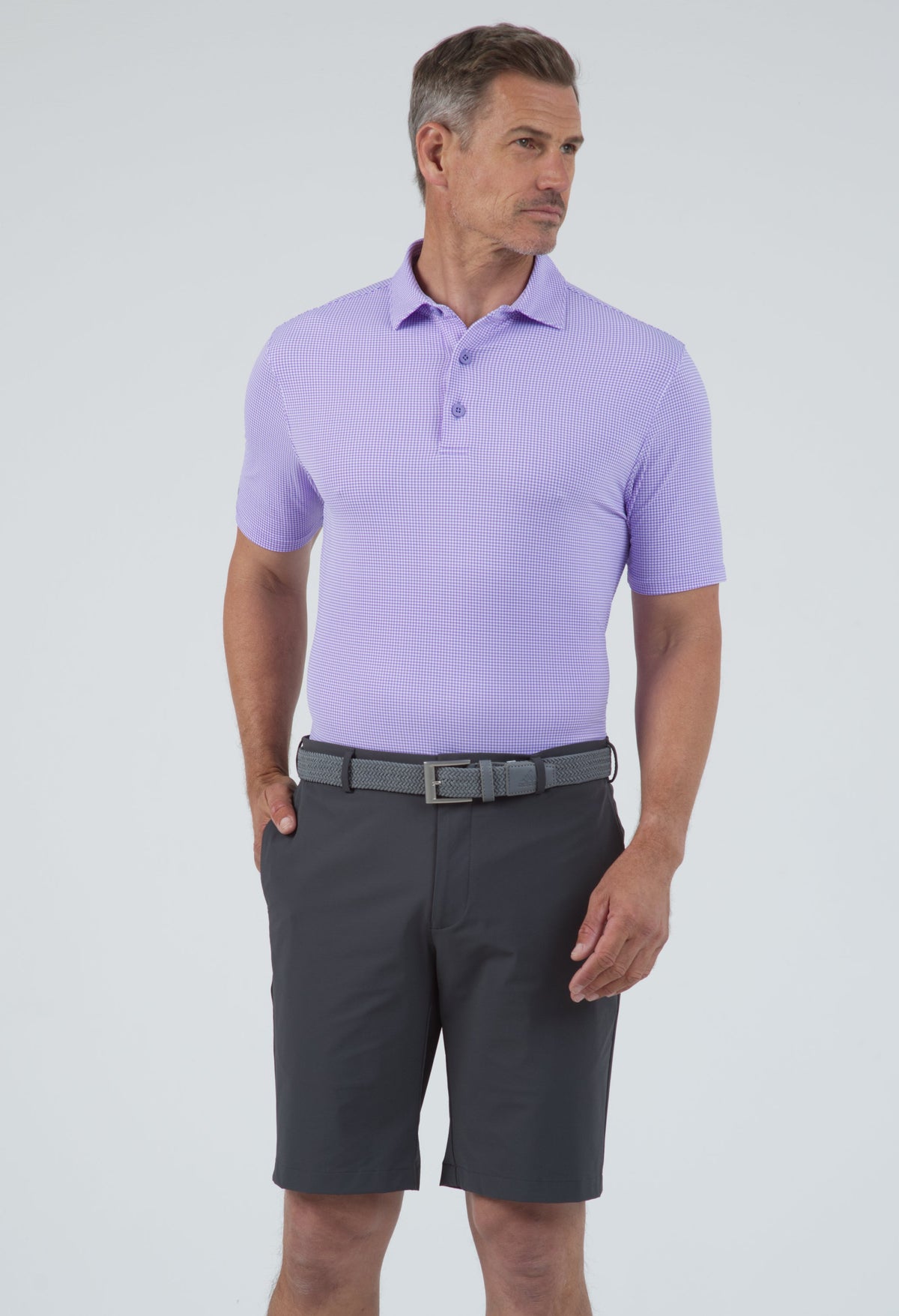 Mini Check Print Short Sleeve Polo – 94754 (Modern Fit)