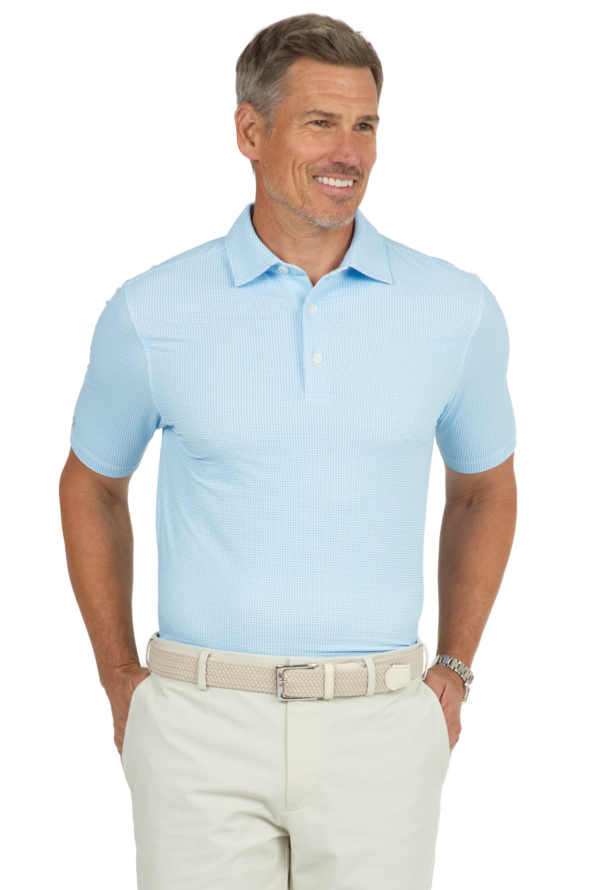 Mini Check Print Short Sleeve Polo – 94754 (Modern Fit)