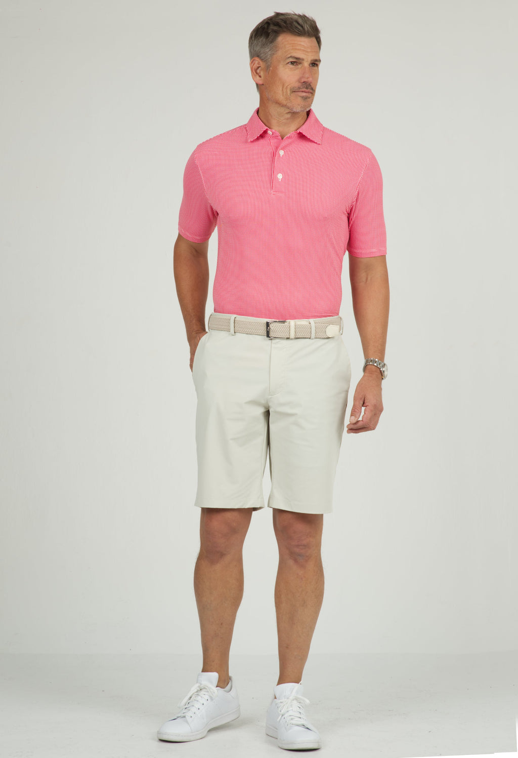 Mini Check Print Short Sleeve Polo – 94754 (Modern Fit)