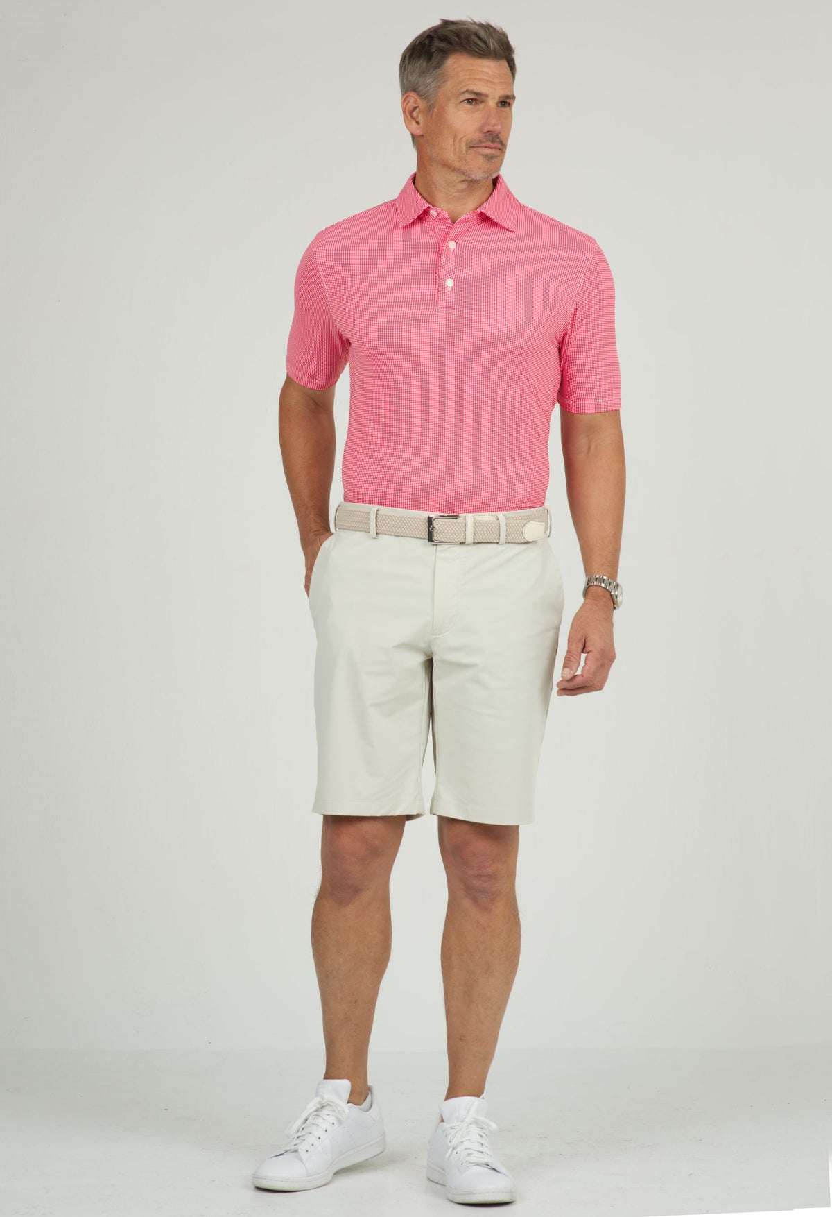 Mini Check Print Short Sleeve Polo – 94754 (Modern Fit)