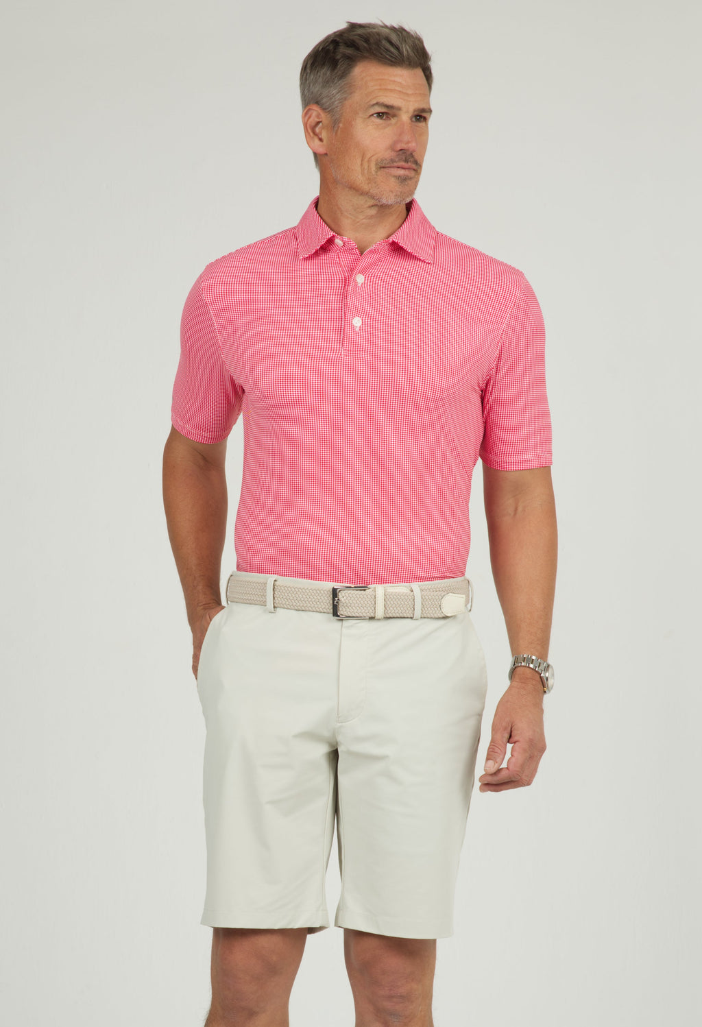 Mini Check Print Short Sleeve Polo – 94754 (Modern Fit)