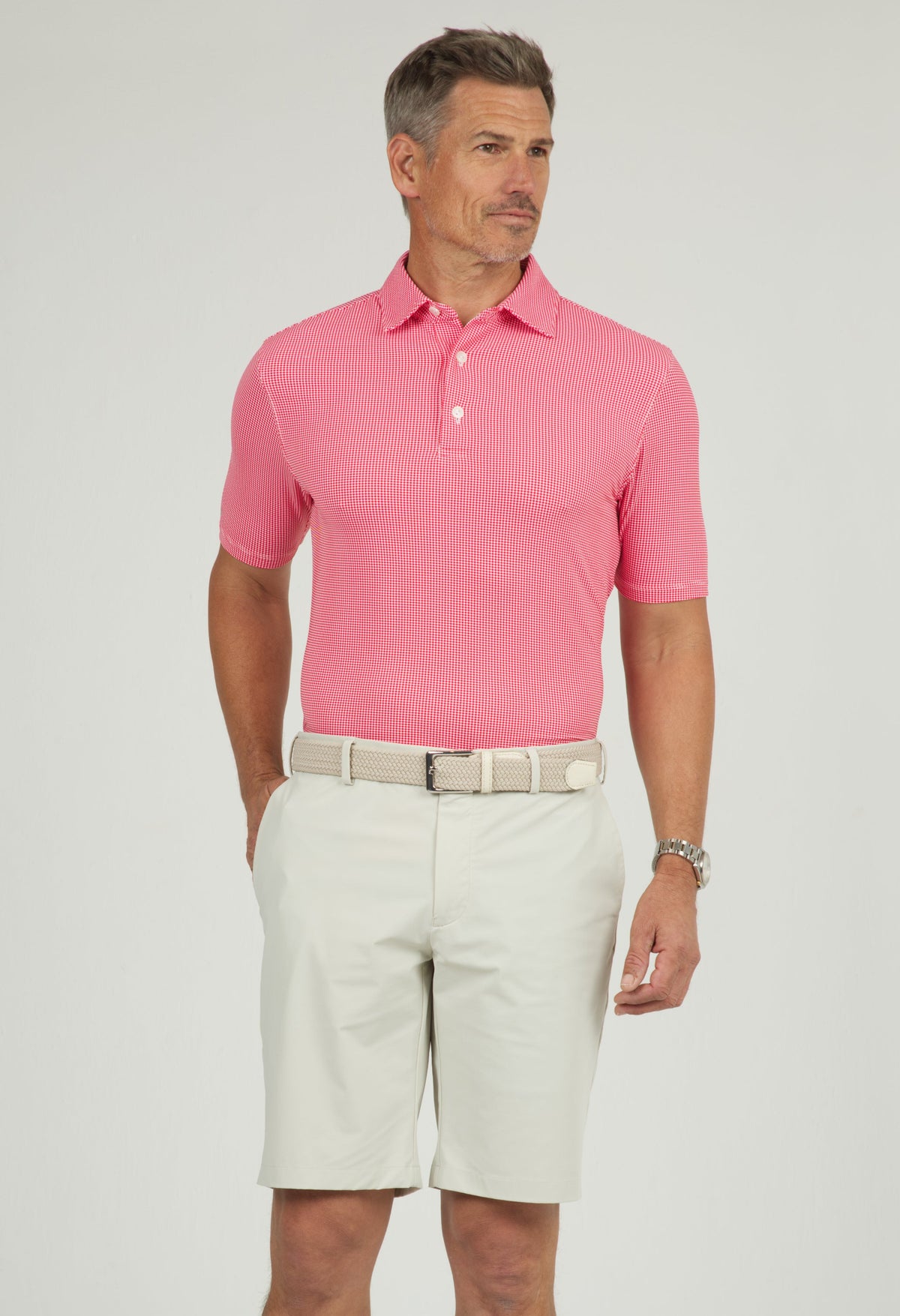 Mini Check Print Short Sleeve Polo – 94754 (Modern Fit)