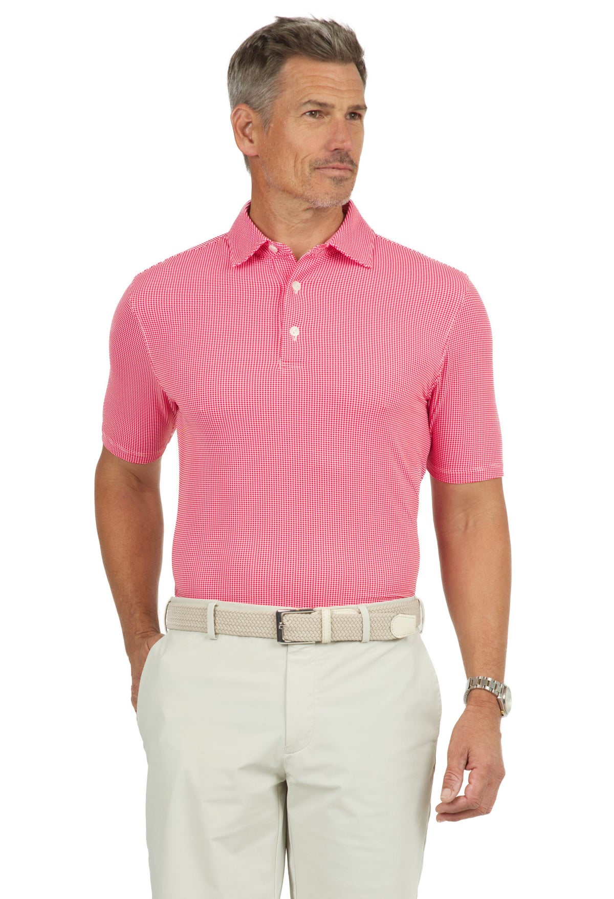 Mini Check Print Short Sleeve Polo – 94754 (Modern Fit)