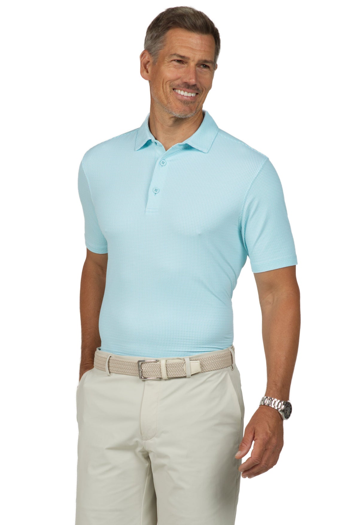 Mini Check Print Short Sleeve Polo – 94754 (Modern Fit)
