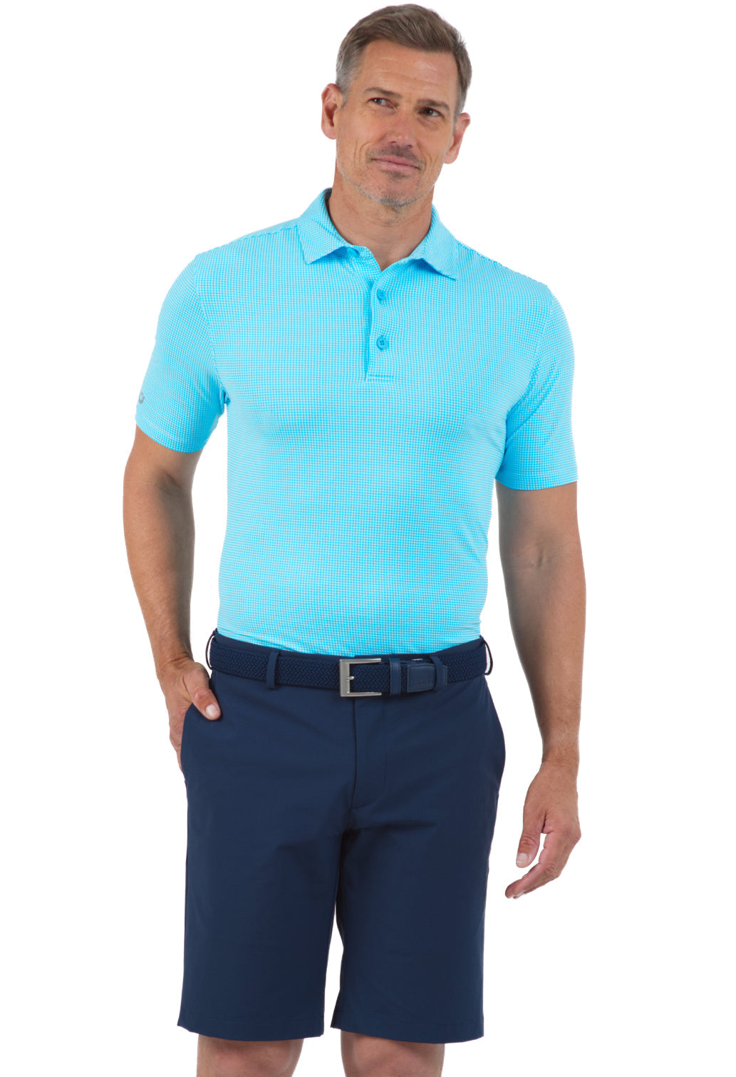 Mini Check Print Short Sleeve Polo – 94754 (Modern Fit)
