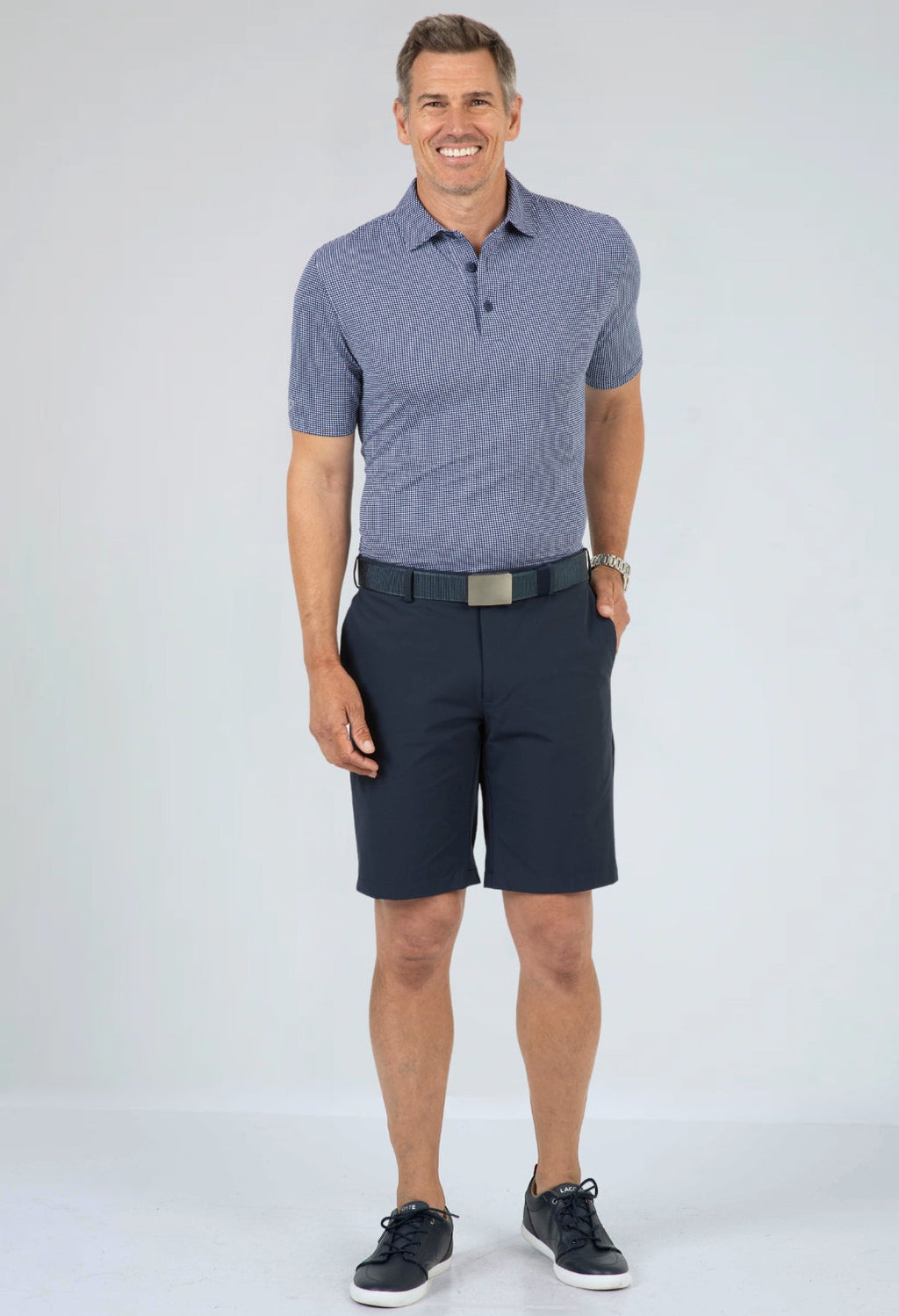 Mini Check Print Short Sleeve Polo – 94754 (Modern Fit)