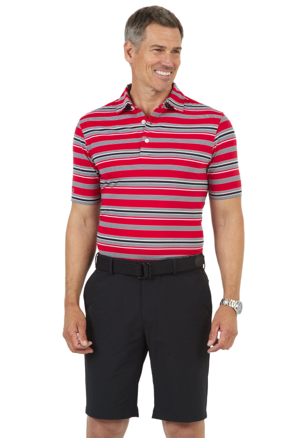 Coastal Yarndye Stripe Print Short Sleeve Polo – 94134 (Modern Fit)